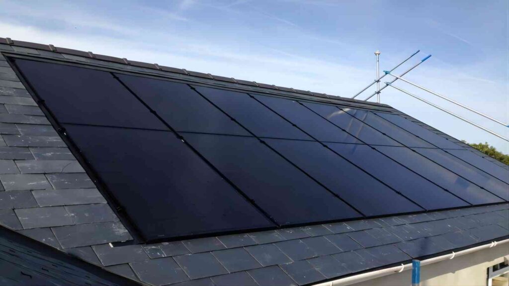 Solar panels and battery storage serving an assisted living facility